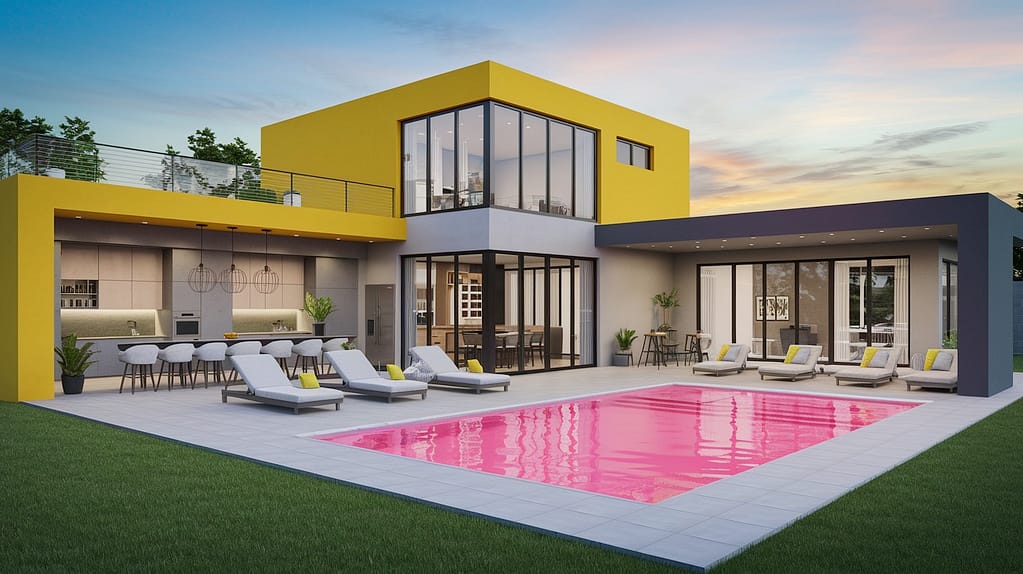 Visu24 - Realistic 3D floor plan with furniture and detailed textures, showing the apartment layout from above