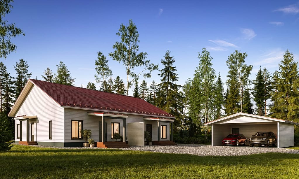 Exempelrendering | 3D-visualiseringar, visuella bilder, exteriörbilder, renderingar, exteriörbilder, fasadbilder | Visu24.fi