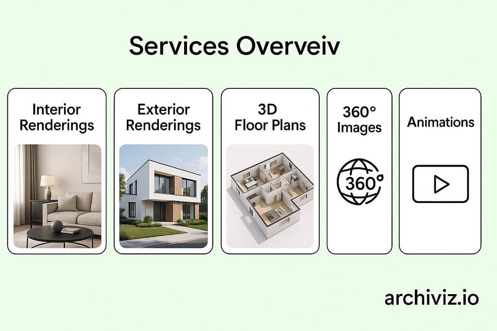 The Archiviz.io Platform allows clients to configure and order custom 3D visualization services