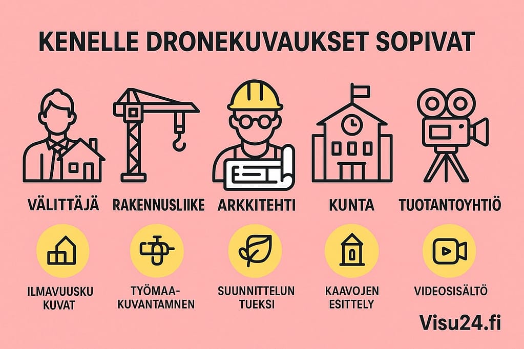 Olika användargrupper och fördelar – vem passar för drönarfotografering i Visu24-tjänsten