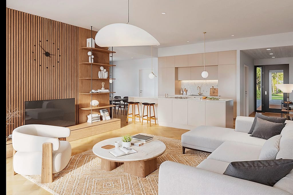 3D-Visualisierung hilft dem Käufer, sich die Atmosphäre der Wohnung vorzustellen – Hochwertiges 3D-Innenraumbild von Visu24