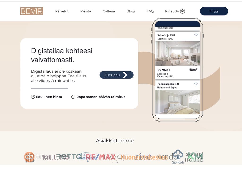 Bevir digistailauspalvelu osana Visu24:n palveluita – virtuaalisisustus ja digitaalinen stailaus asuntojen myyntiin