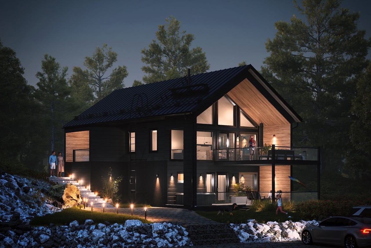 Upplevelser-Elohuvilat-Oy-Visu24.fi-3D-visualiseringar-Observationsbilder-Exteriör-kväll