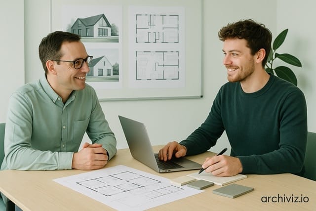 Visualiseringsfirma samarbeider med kunde om 3D-visualisering av byggeri