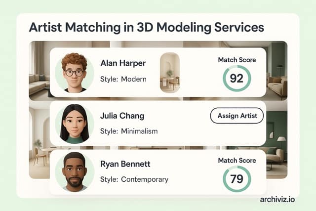 System alokacji artystów oparty na sztucznej inteligencji na platformie modelowania 3D Archiviz.io
