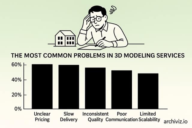 Najczęstsze problemy, z jakimi borykają się użytkownicy usług modelowania 3D - Archiviz.io