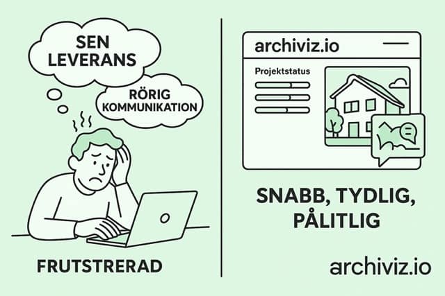 Hur Archiviz.io lihtsustab koostööd ETT 3D visualiseerimisega bolag – võrdlus enne ja pärast