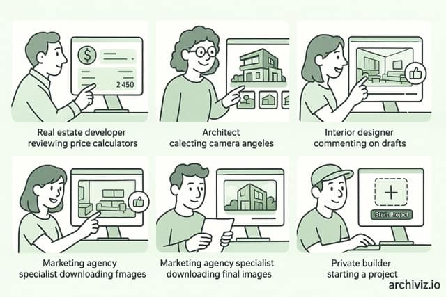 Archiviz.io simplifies the 3D visualization order and delivery process for architects, developers, and real estate professionals