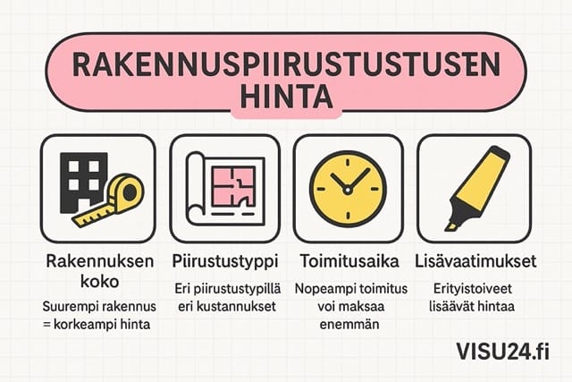 Rakennuspiirustukset hinta vertailugraafi – Visu24 esittelee yleisimmät hintamallit