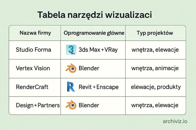 wizualizacje architektoniczne – porównanie oprogramowania wykorzystywanego w studiach 3D w Polsce