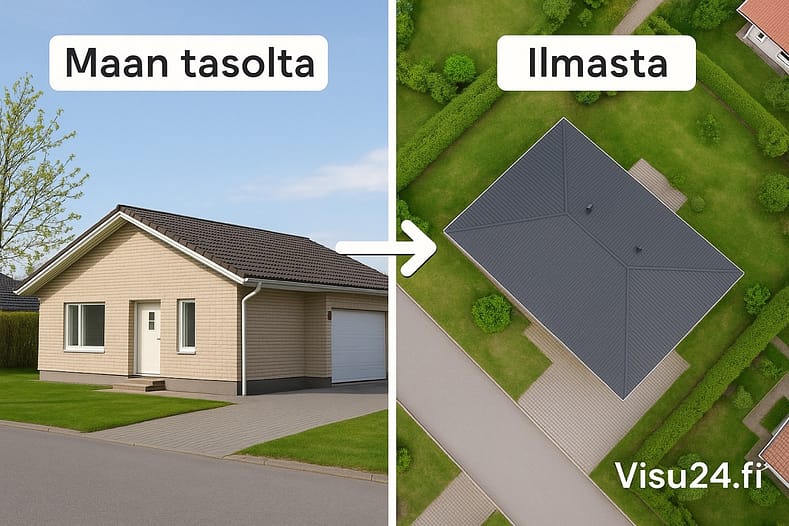 visu24.fi - dronekuvaus Ostajat näkevät selvästi, miten eri alueet ja tilat asettuvat suhteessa toisiinsa.